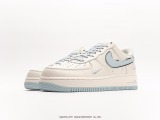 Nike Air Force 1’07 Lowwhitelight Bluesilver classic Low -top leisure sneakers  leather white light blue silver hook  Style:BM1996-099