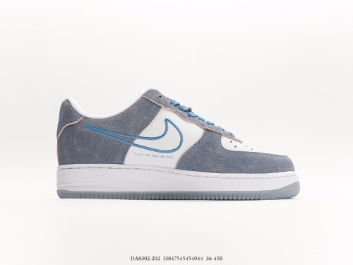 Nike Air Force 1 '07 LV8FIRST USESPACEBLUEWHITE Classic Low Low -Bannia Casual Sneakers  Space Blue White Block  Style:DA8302-202