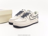 UNDEFEATED X Air Force 1′07 Lowbeigenavy 3M Classic Low -Bannia Casual Sneakers  Leather Rice White Brown Bar Bar Bar 3M Reverse  Style:UN3699-033
