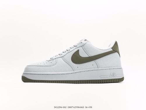 Nikeair Force 1’07 Low QSFOG BLUEARMY Green classic Low -end leisure sneakers  canvas smog Blue Army green  Style:DG2296-002
