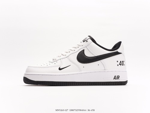 Nike Air Force 1 '0740th Anniversarywhite Black Classic Low Low -Bannia Casual Sneaker  40th Anniversary White Black Hook  Style:MN5263-127