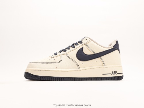 Nike Air Force 1’07 Low QSSAILNAVYREFLECTION 3M Classic Low Gangs Leisure Sneakers  Canvas Rice White Navy Blue Full Sky  Style:TQ1456-299