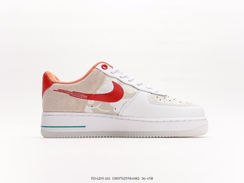 Nike Air Force 1 '07 Low classic versatile casual sneakers  Bunny White Orange  Style:FD4205-161