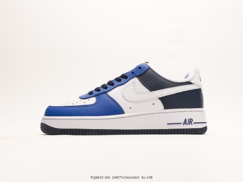 Nike Air Force 1 Low White Deep Blue Stroke Low Broken Rapid Casual Sneakers Style:FQ8825-100