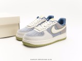 Nike Air Force 1 ’07 Gray Blue Canvas Stitching Low Bud Barlier Leisure Sneakers Style:DG2296-025