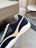 Prada men's casual shoes low -top shoe punching design side triangle decoration