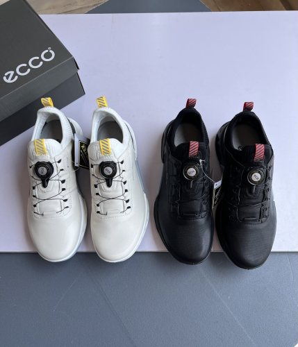 ECCO automatic spiral tie ECCO sports shoes men's new low -top white shoes golf step C4130404
