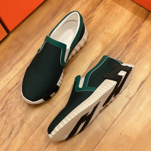 Hermes new series of breathable canvas sleeve sneakers