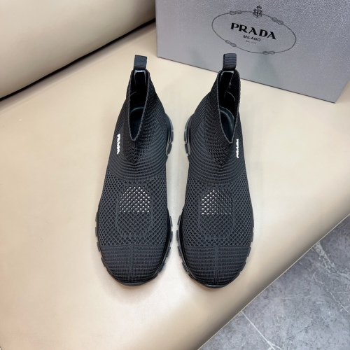 Prada high -quality men's thick bottom sports shoes