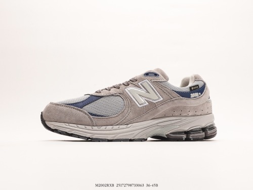 New Balance 2002RLIGHT GREY series low -gang retro old father style casual sports jogging shoes  light gray naval blue is old  Style:M2002RXB