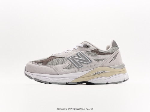 YCMC X New Balance Made in USA M990v3 Three -generation series low -gangbora -producing blood classic retro leisure sports versatile dad running shoes  joint light gray  Style:M990SC3