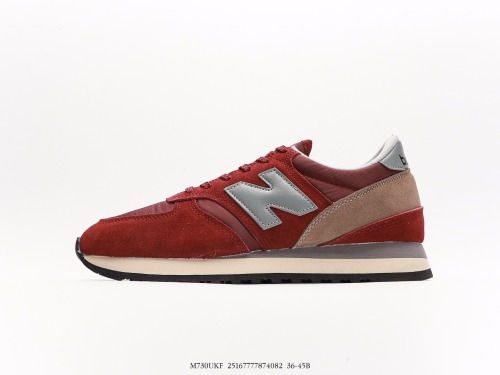 New Balance Made UK 730 series low -top retro leisure sports jogging shoes  wine red brown gray  Style:M730UKF