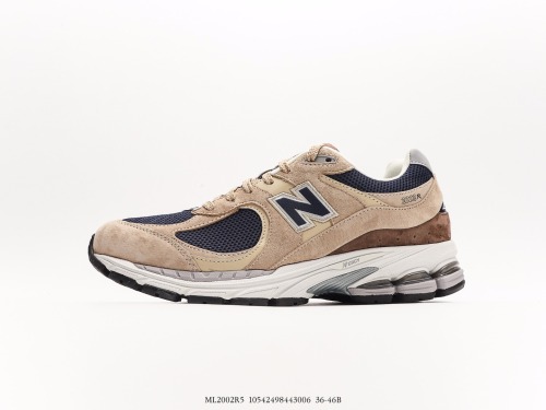New Balance ML2002 series Victor Father style casual sports jogging shoes  suede rice yellow brown naval blue  original paper version of the original paper version Style:NBML2002R5