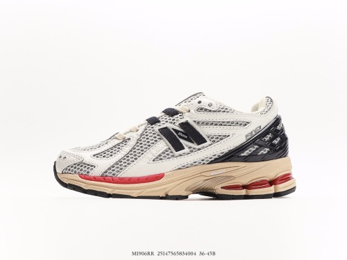 New Balance W1906rr series Victor Father -style leisure sports jogging shoes  Net cloth white black rice yellow and red bottom  Style:W1906RR