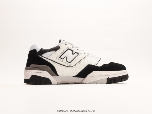New Balance BB550 series classic retro low -top casual sports basketball sneakers  spliced ​​white black and gray  Style:BB550NCA