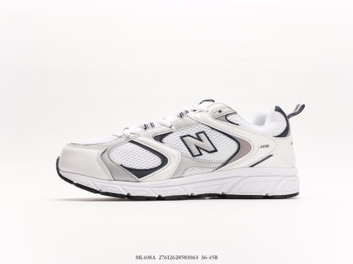 New Balance ML408 series neutral retro mesh breathable running leisure sports jogging shoes  Silver Navy Blue  Style:ML408A