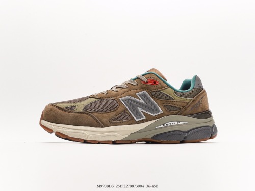 New Balance Made in USA M990V3Here to STAY three -generation series low -gangbora -produced blood classic retro leisure sports versatile dad running shoes  gray coffee green  Style:M990BD3