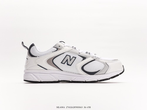 New Balance ML408 series neutral retro mesh breathable running leisure sports jogging shoes  Silver Navy Blue  Style:ML408A