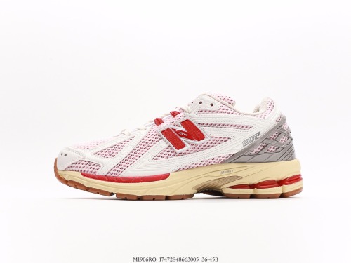 New Balance M1906r series Victor Daddy Style Leisure Sports Skill Shoes  Net Cloth White Gray University Red  Style:M1906RO