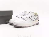 New Balance BB550 series classic retro low -top casual sports basketball sneakers  leather white light gray  Style:BB550PWA
