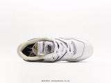 New Balance BB550 series classic retro low -top casual sports basketball sneakers  leather white light gray  Style:BB550PWA