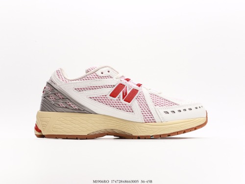 New Balance M1906r series Victor Daddy Style Leisure Sports Skill Shoes  Net Cloth White Gray University Red  Style:M1906RO