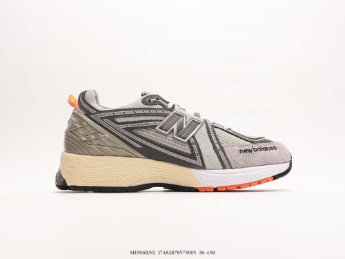 Invincible X N.HOOLYWOOD X New Balance M1906R series retro dad's leisure sports jogging shoes  three -party joint gray swan orange  Style:M1906RNI