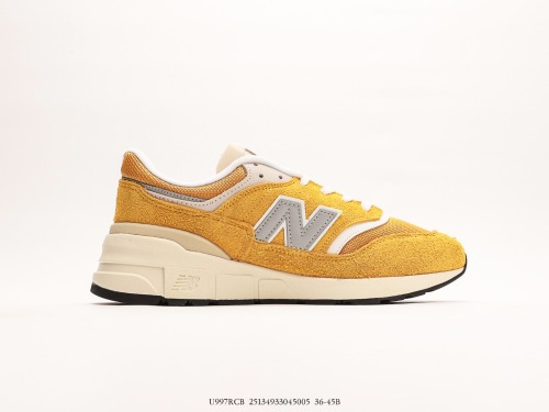 New Balance 997RNAVY Moving Edition series Low -gang classic retro thick leisure sports jogging shoes  Bright Yellow White  Style:U997RCB