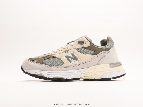 KITH X New Balance Made in USA MR993 Series Classic Classic Retro Leisure Sports Various Daddy Running Shoes  Co -branded Milk White Rock Lime  Style:MR993KT1