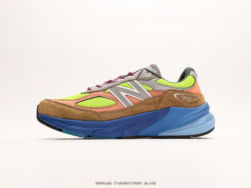 Action Bronson X New Balance in USA M990V6 Sixth Generation Classic Classic Retro Vintage Daddy Casual Sports Running Shoes  Blue Green Brown  Style:M990AB6