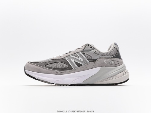 New Balance in USA M990V6 Sixth Generation Series Classic Classic Retro Vintage Vintage Daddy Casual Sports Running Shoes  Yuanzu Gray Silver 3M  Style:M990GL6