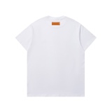 Louis Vuitton 2023 Summer Letter LOGO Back Customized Leather Bid Couple Short -sleeved T -shirt