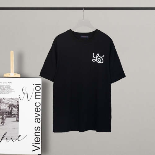 Louis Vuitton series logo printing round neck short -sleeved T -shirt