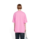 Balenciaga tears in the chest to tear the printed blossom to grind the short sleeve