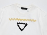 PRADA's official website hottest sale of wave triangle embroidered short -sleeved T -shirts