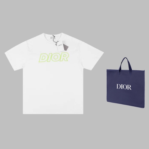 Dior 2023SS LOGO fluorescent green embroidery short sleeves