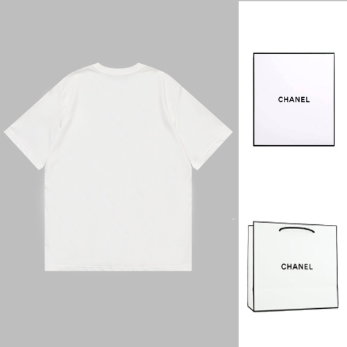 CHANEL 2023SS Spring / Summer Minimalized Alphabet LOGO printing pattern short -sleeved T -shirt couple model