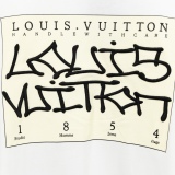 Louis vuitton solid color letter logo print embroidered round neck short -sleeved T -shirt