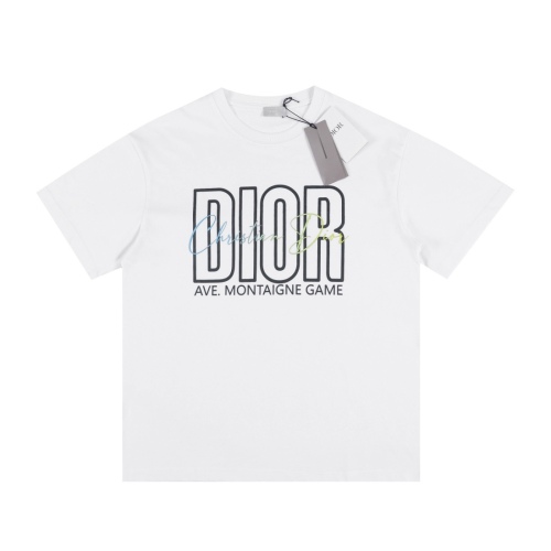 Dior 2023SS gradient letter foam logo round neck short sleeves