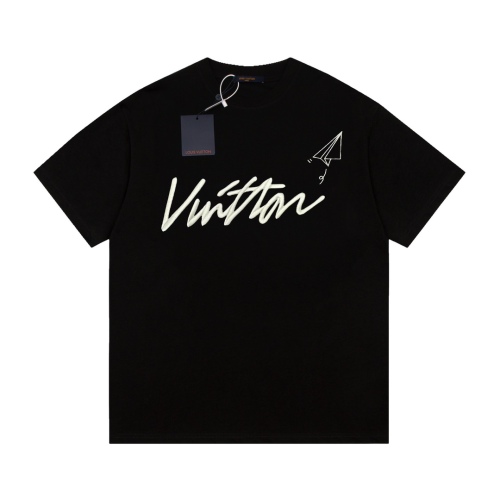 Louis Vuitton Write Paper Embroidered Casual Short Sleeve T -shirt