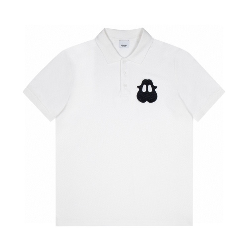 Burberry SS22 Pure Color Polo Shirt Black Elves Demon Little Monster pattern Embroidered short -sleeved POLO foundation
