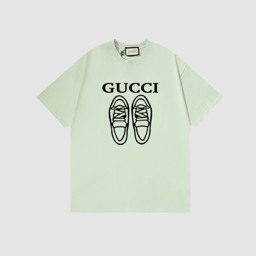 Gucci line shoes printed T -shirt 32 double gauze pure cotton