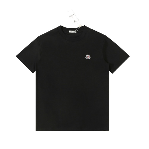 Moncler 2023 Small standard embroidery logo couple T -shirt chest classic round neck short -sleeved T -shirt