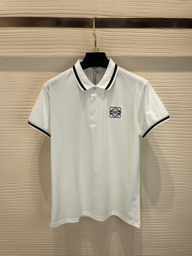 LOEWE 2023 Pearl Cotton chest logo embroidery logo lapel POLO shirt