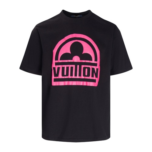 Louis Vuitton 2023SS cherry blossom pink foam LOGO short -sleeved offline official store synchronous cotton fine gauze dyeing and display texture