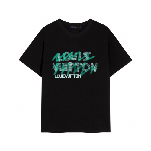 Louis vuitton 2023 graffiti letters, printing round players short -sleeved T -shirt
