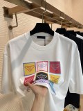 PRADA 2023 Summer Jiugong Grandmine Block Letter Showing Fashion Signing Cotton Cotton Bargaining Short -sleeved T -shirt