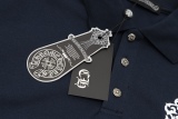 Chrome Hearts 23SS couple sword embroidered silver button short -sleeved POLO shirt T -shirt T -shirt