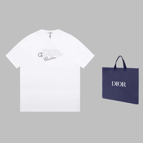 Dior chest three -dimensional embroidery letter T -shirt