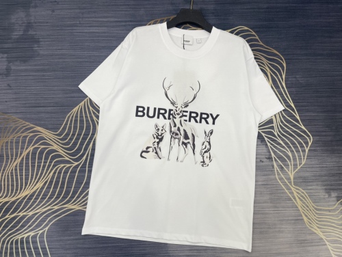 Burberry 2023 Summer Customized Digital Jet Printing Pet LOGO Couple Couple Short -sleeved T -shirt